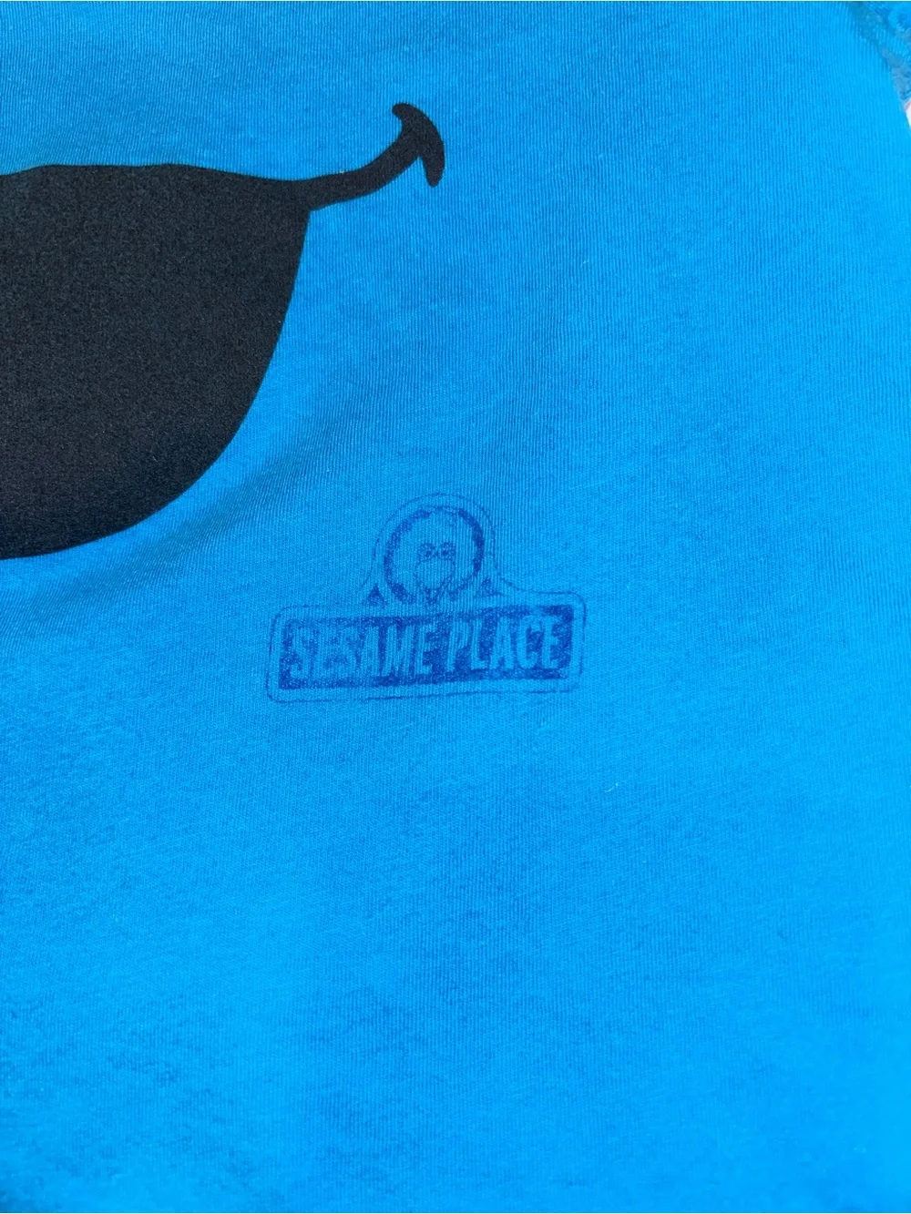 Sesame Street Blue Cookie Monster Face Short Sleeve Tee